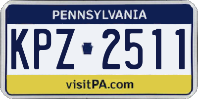 PA license plate KPZ2511