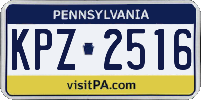 PA license plate KPZ2516