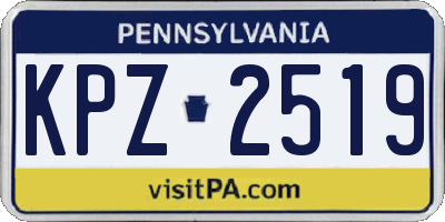 PA license plate KPZ2519