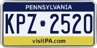 PA license plate KPZ2520