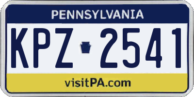 PA license plate KPZ2541