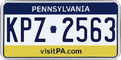 PA license plate KPZ2563