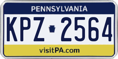 PA license plate KPZ2564