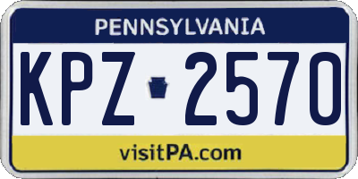 PA license plate KPZ2570