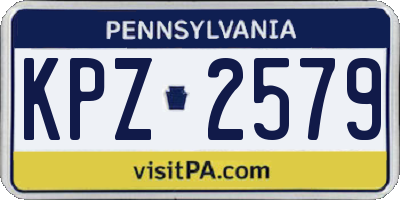 PA license plate KPZ2579