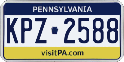 PA license plate KPZ2588