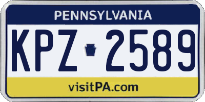 PA license plate KPZ2589