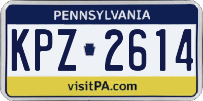 PA license plate KPZ2614