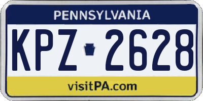 PA license plate KPZ2628