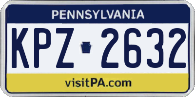 PA license plate KPZ2632