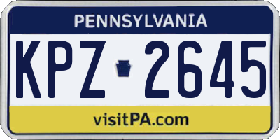 PA license plate KPZ2645