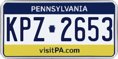 PA license plate KPZ2653