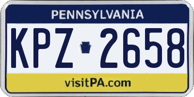 PA license plate KPZ2658