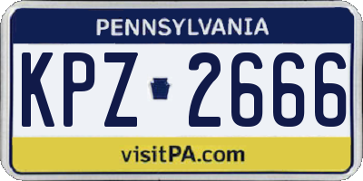 PA license plate KPZ2666