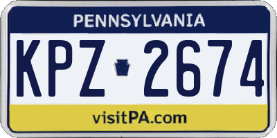 PA license plate KPZ2674