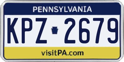 PA license plate KPZ2679