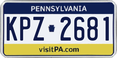 PA license plate KPZ2681
