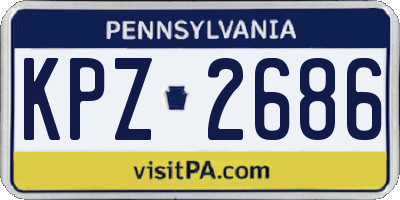 PA license plate KPZ2686
