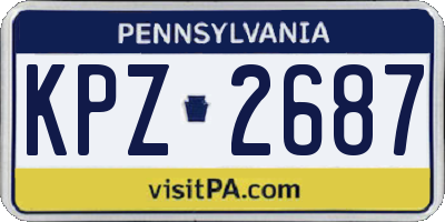 PA license plate KPZ2687