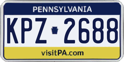 PA license plate KPZ2688