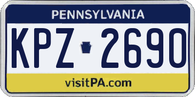PA license plate KPZ2690
