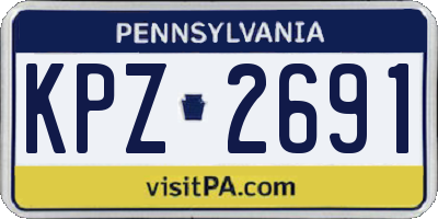 PA license plate KPZ2691
