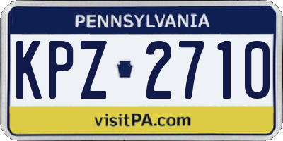 PA license plate KPZ2710