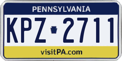 PA license plate KPZ2711