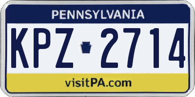 PA license plate KPZ2714