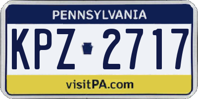 PA license plate KPZ2717