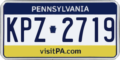 PA license plate KPZ2719