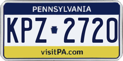 PA license plate KPZ2720