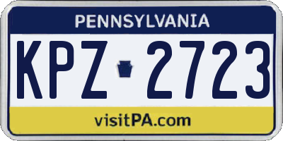 PA license plate KPZ2723
