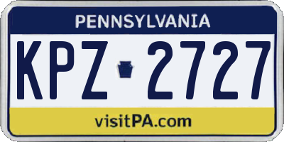 PA license plate KPZ2727