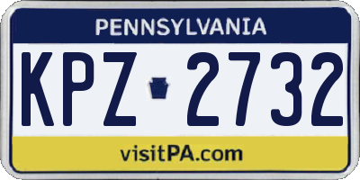 PA license plate KPZ2732