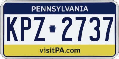 PA license plate KPZ2737