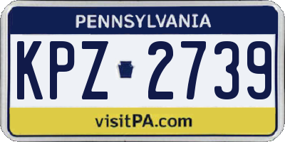 PA license plate KPZ2739
