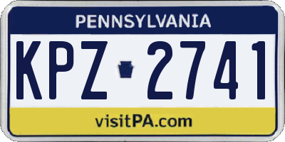 PA license plate KPZ2741
