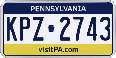 PA license plate KPZ2743