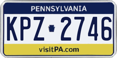 PA license plate KPZ2746