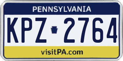 PA license plate KPZ2764