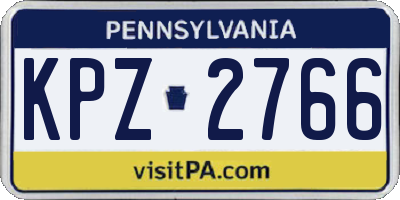 PA license plate KPZ2766