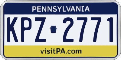 PA license plate KPZ2771