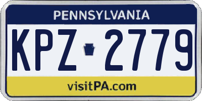 PA license plate KPZ2779