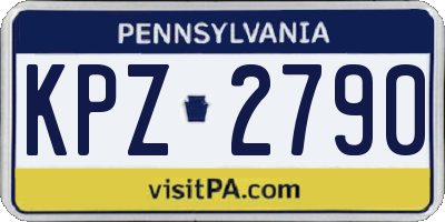 PA license plate KPZ2790