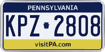 PA license plate KPZ2808