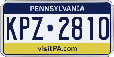 PA license plate KPZ2810