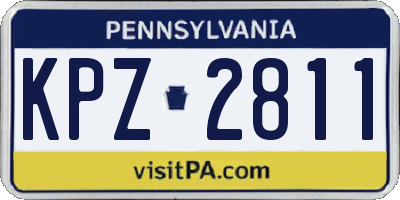 PA license plate KPZ2811