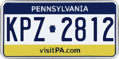 PA license plate KPZ2812