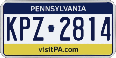 PA license plate KPZ2814